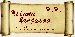 Milana Manjulov vizit kartica